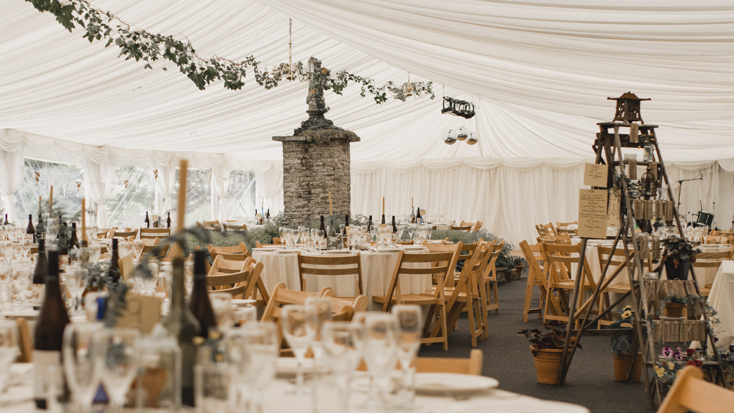 tables and chairs rented for reception