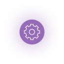 Operations management purple glowing icon