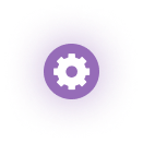 Operations management purple glowing icon