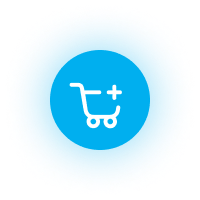 Cart teal glowing icon