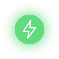 Lightning fast green glowing icon