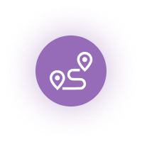 Routing purple glowing icon